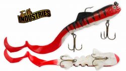 СИЛИКОНОВАЯ ПРИМАНКА TACKLE INDUSTRIES MAG SUPER D SWIMBAIT FOR MUSKIE MSD-15-Red-Tiger