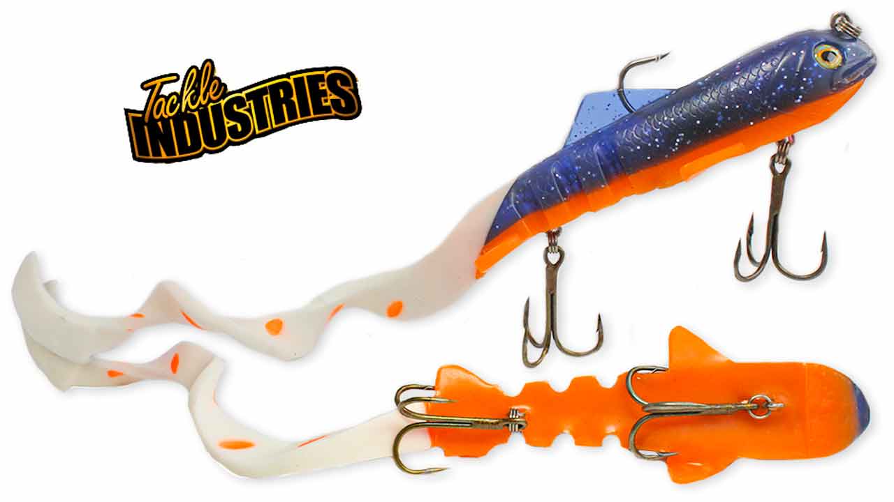 СИЛИКОНОВАЯ ПРИМАНКА TACKLE INDUSTRIES MAG SUPER D SWIMBAIT FOR MUSKIE MSD-72-Blue-Orange-White