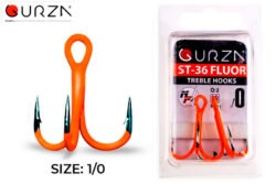 Крючки-Gurza-Round-treble-hook-ST-36-UV-ORANG-№-1-0