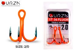 Крючки-Gurza-Round-treble-hook-ST-36-UV-ORANG-№-2-0