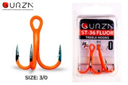 Крючки-Gurza-Round-treble-hook-ST-36-UV-ORANG-№-3-0