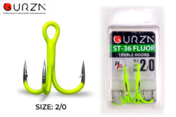 Тройной-Крючки-Gurza-Round-treble-hook-ST-36-UV-CHARTREUSE-№-2-0-2шт