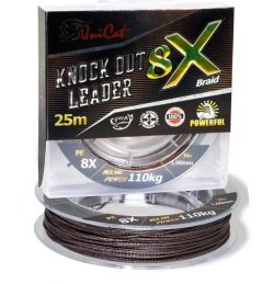 Поводковые материалы UNI CAT KNOCK OUT 8-X Leader - 25m / 1.00mm / 110kg